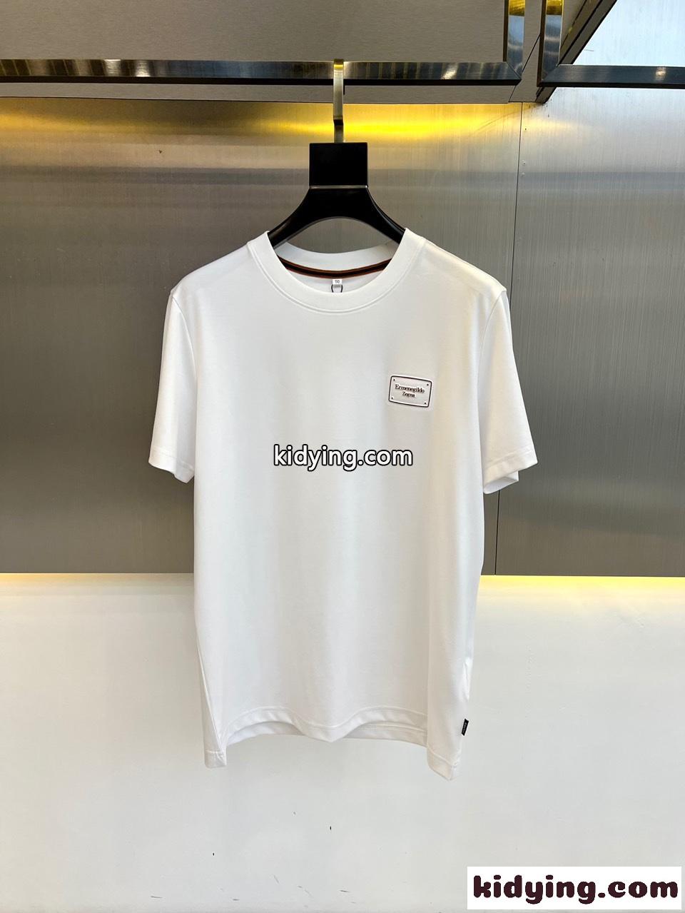 カジュアル コットンジャージー 半袖Tシャツ エルメネジルド・ゼニア Tシャツ コピー ホワイト-0
