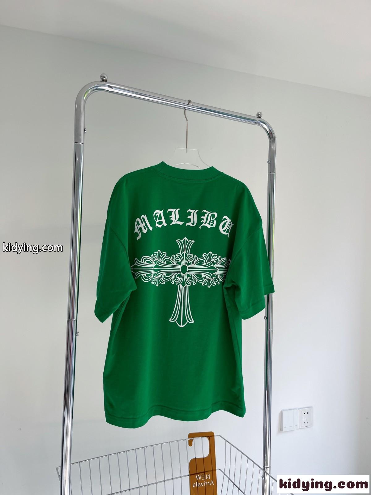 オーバーサイズ クルーネック ロゴ プリント クロムハーツ 半袖Tシャツ コピー 男女兼用 トップス-3