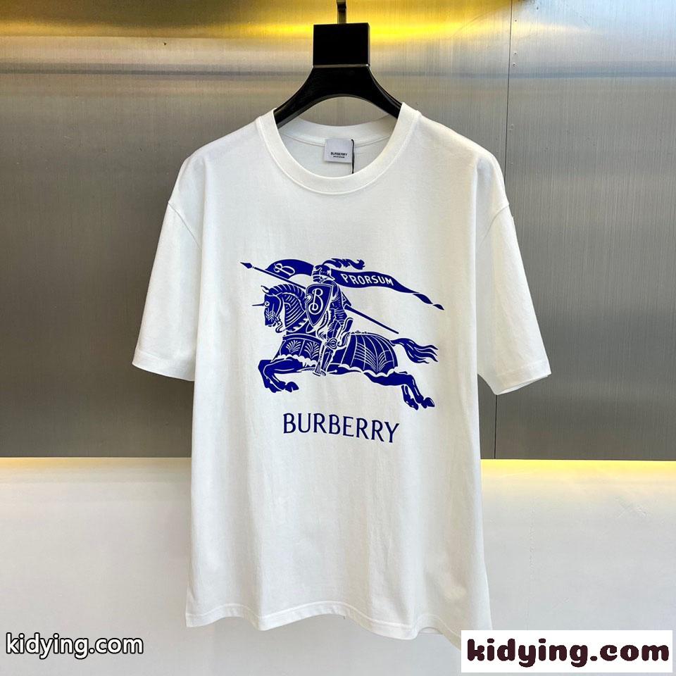 ベーシック 着回し ロゴ クルーネック バーバリー Tシャツ コピー メンズ 半袖 トップス ホワイト-0