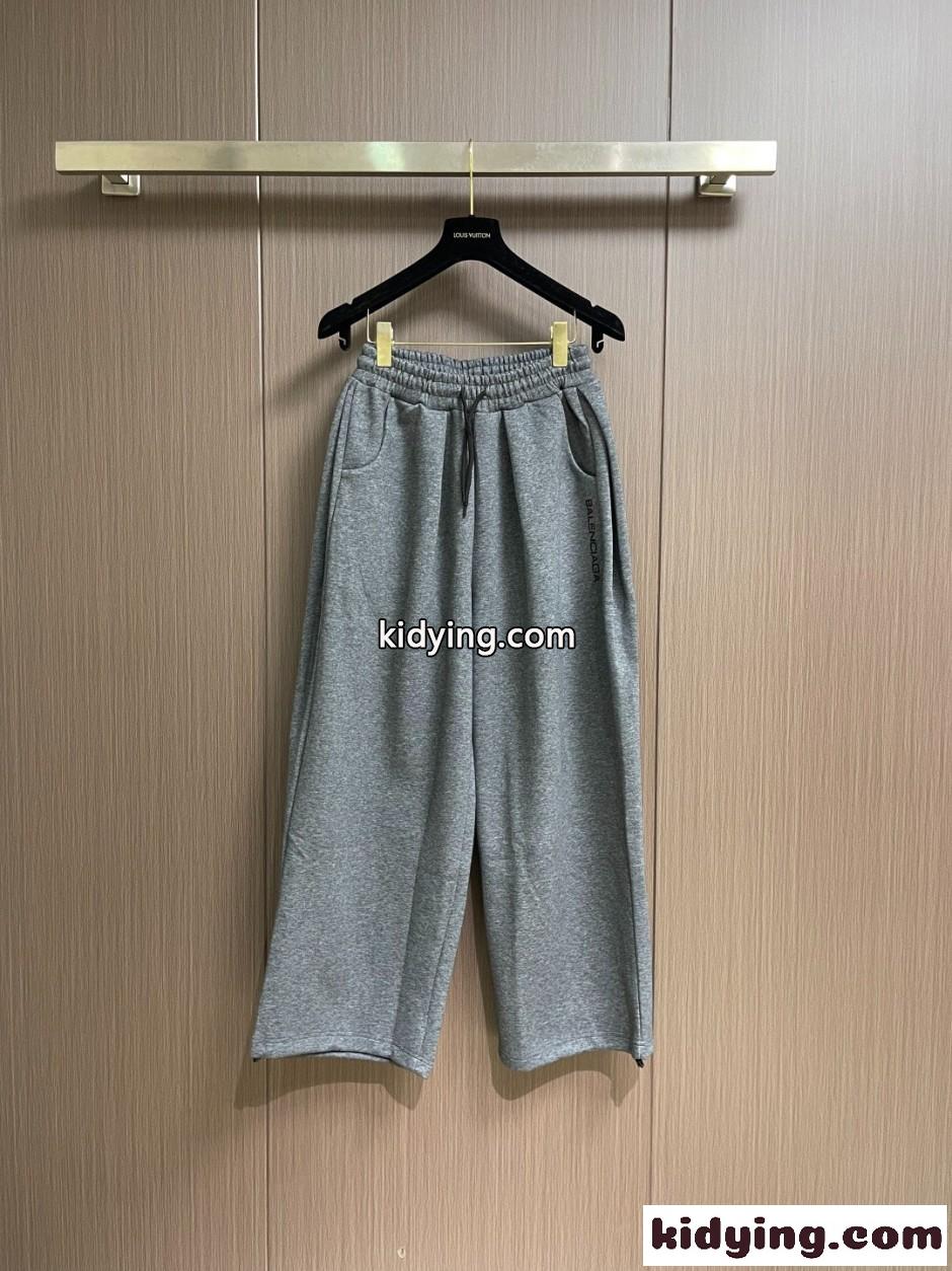 シンプル ロゴ カジュアル スウェットパンツ バレンシアガ パンツ 偽物 グレー-0