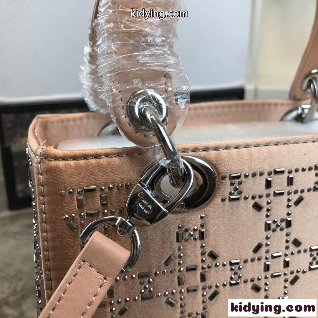 大人気 LADY DIOR カナージュ サテン ハンドバッグ クリスチャン・ディオール バッグ コピー ピンク-4