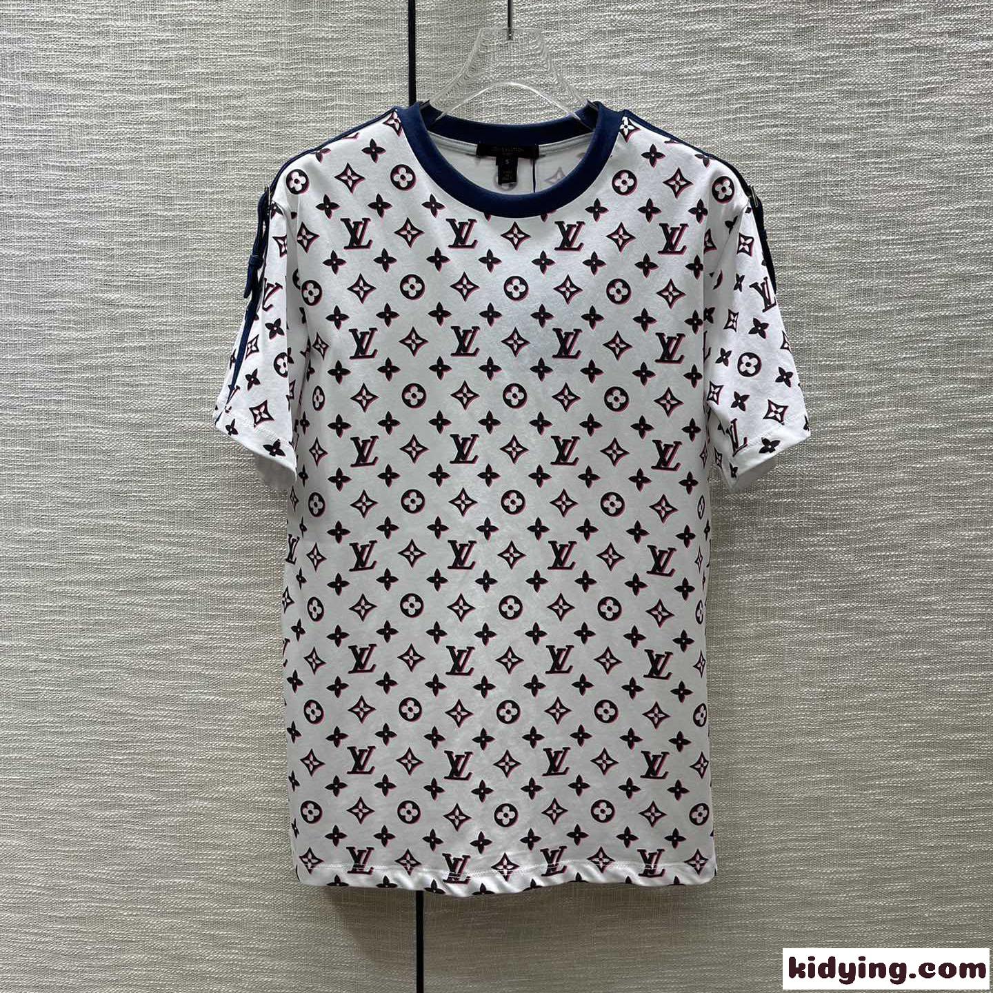 ルイ・ヴィトン トリコロールモノグラムTシャツ コピー コットン 半袖 トップス-2