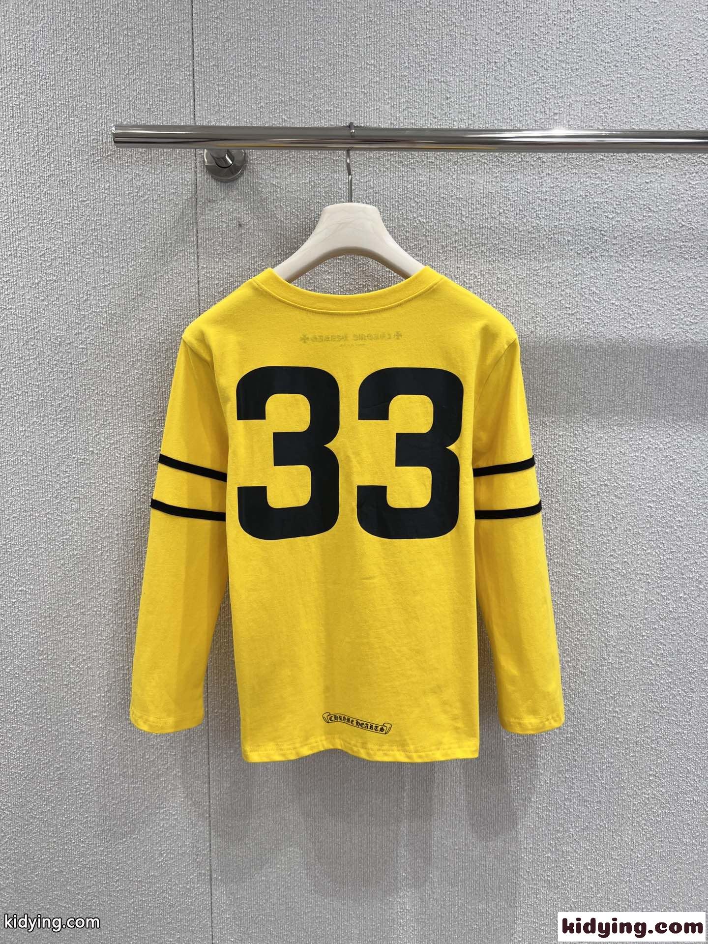 ストリート カジュアル ロゴ 長袖Tシャツ クロムハーツ Tシャツ 偽物 イエロー-1