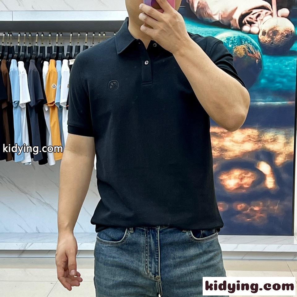 洗練された エルメネジルド・ゼニア 半袖Tシャツ コピー コットンピケ ポロシャツ ブラック-2