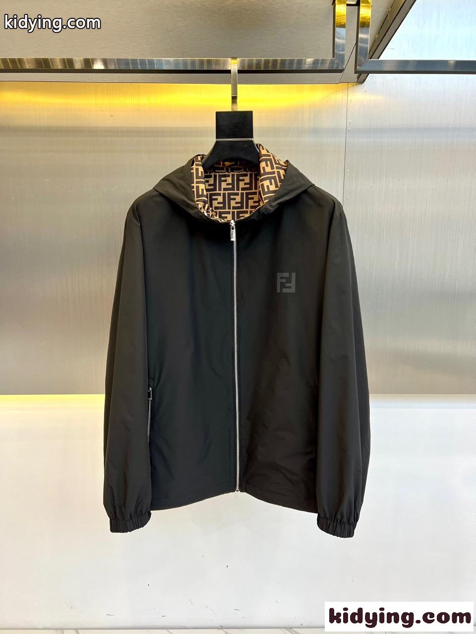 リバーシブル フード付き ブルゾン フェンディ ジャケット コピー メンズ アウター-4