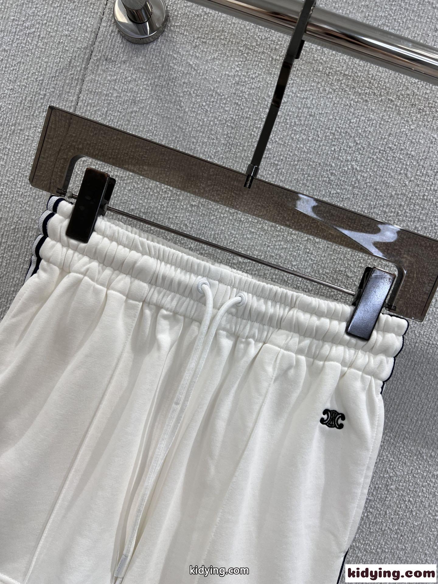サイドライン コットン ショートパンツ セリーヌ パンツ コピー カジュアル-2