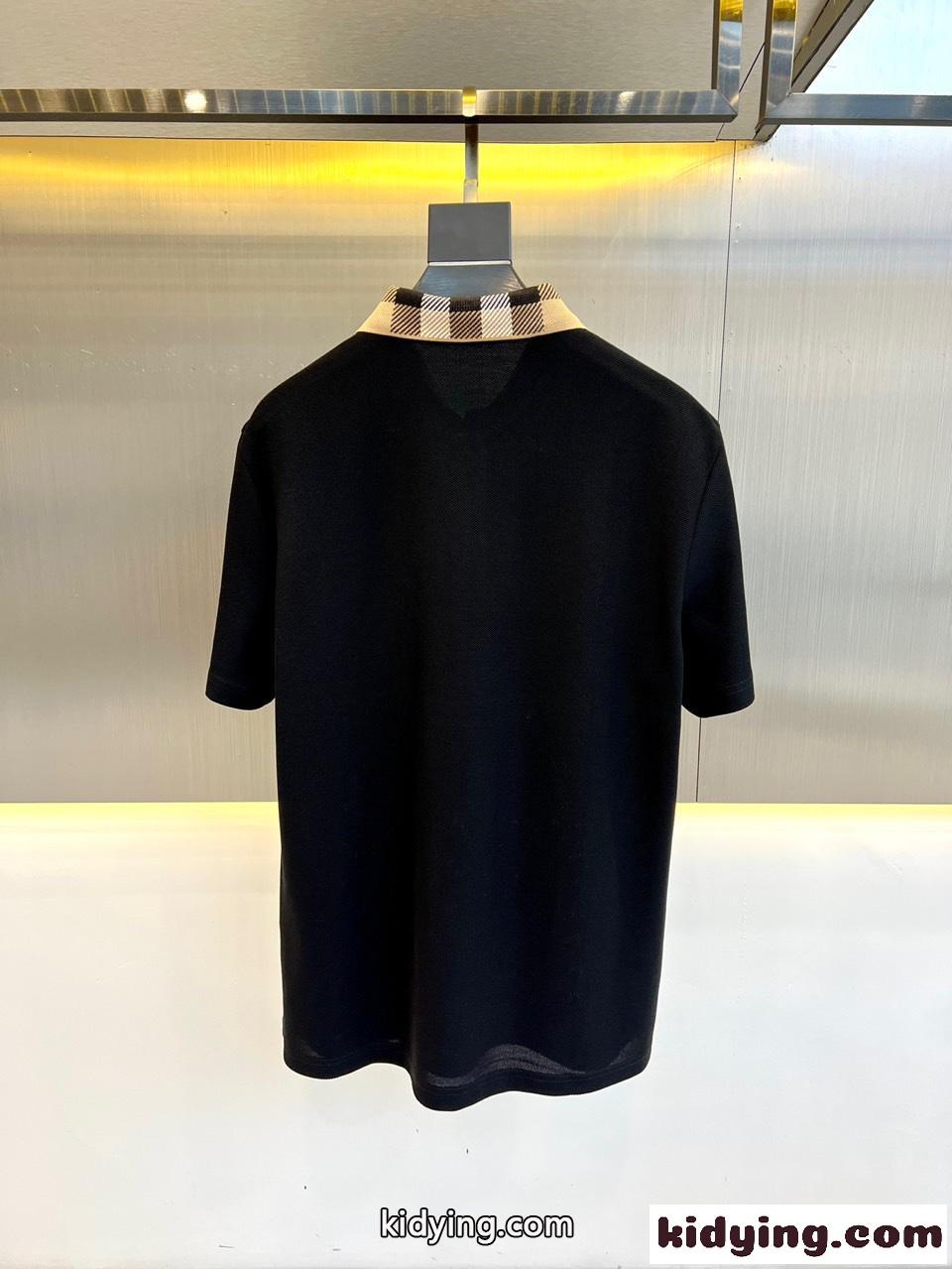 クラシック コットン ポロシャツ バーバリー Tシャツ コピー ブラック-4