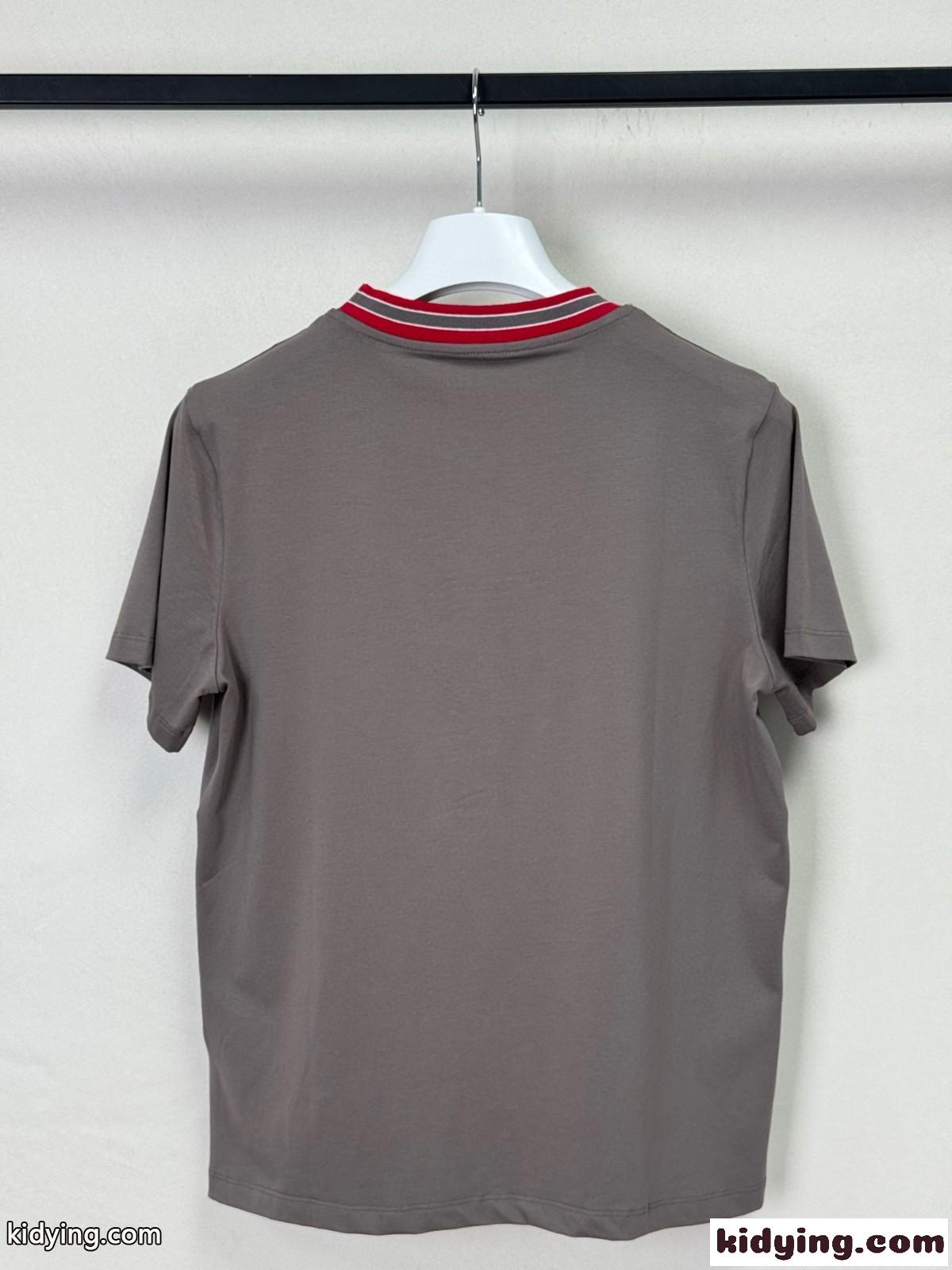 お洒落 クルーネック 合わせやすい エルメス Tシャツ コピー コットン グレー-0