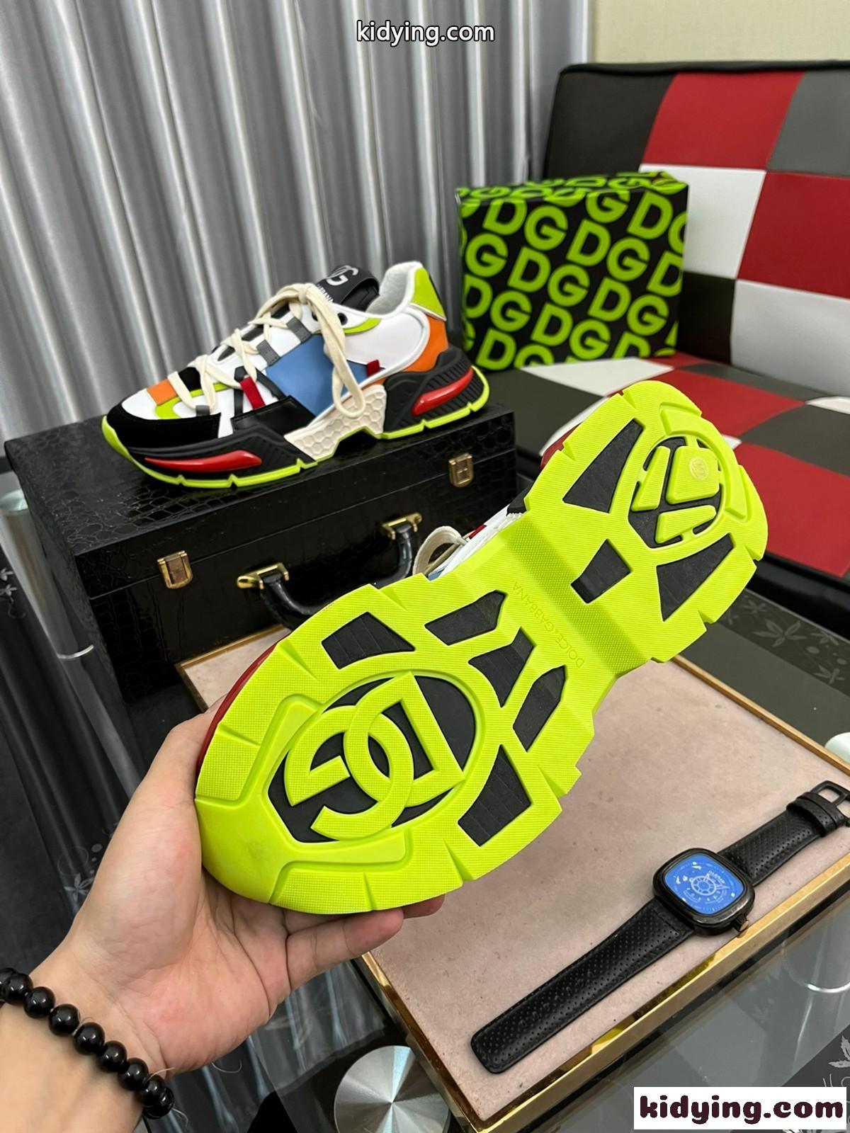 注目度高い おしゃれ 厚底 カラフル ドルチェ&ガッバーナ スニーカー コピー コンフォート 滑り止め-4