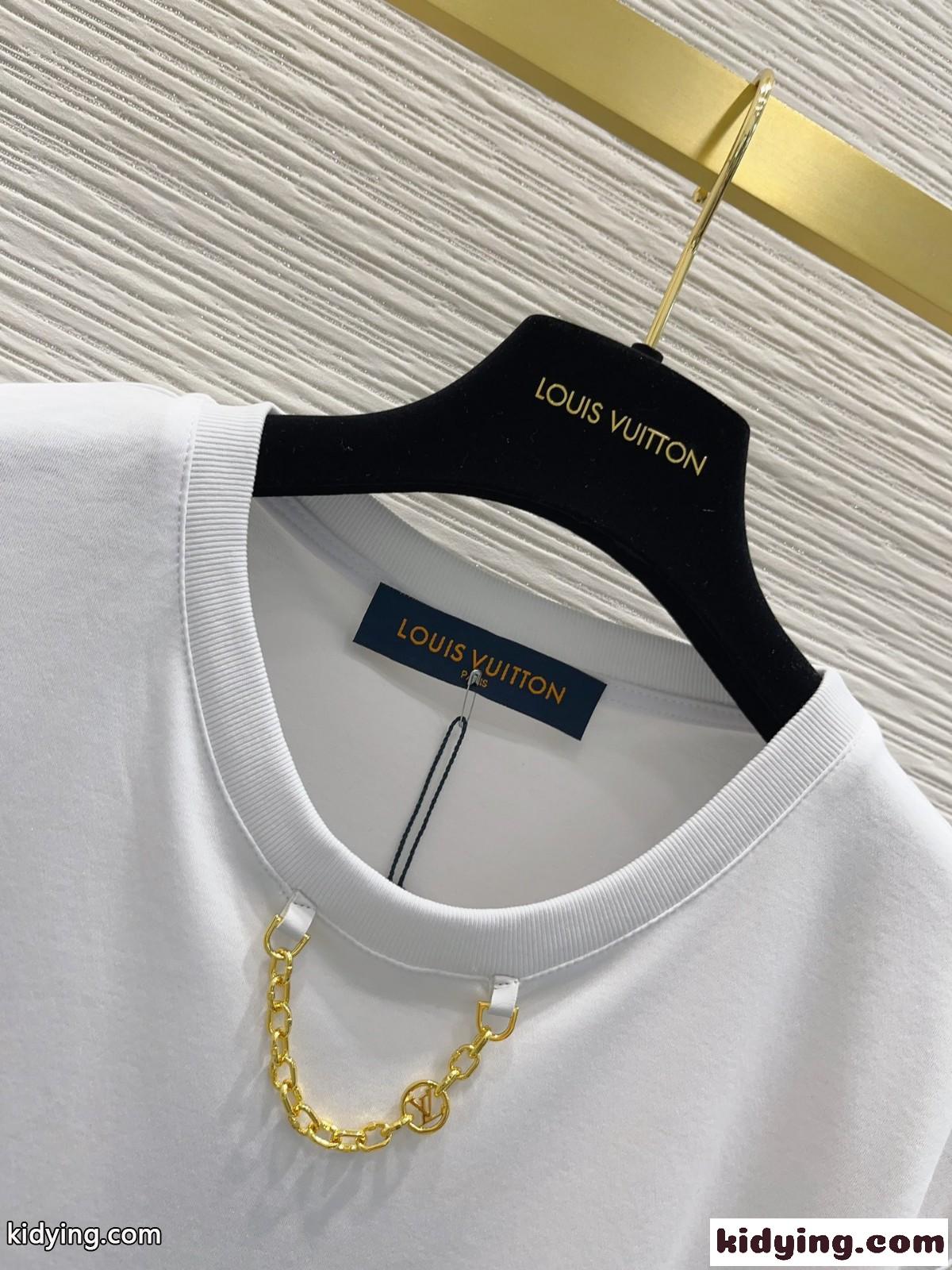 おしゃれ 人気 半袖 コットンTシャツ ルイ・ヴィトン Tシャツ コピー レディース ホワイト-1