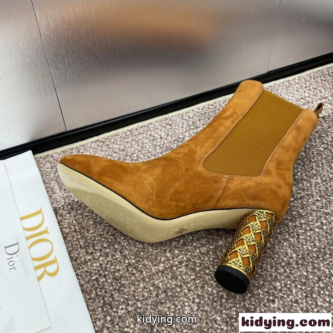 Dior Icon ヒール ショートブーツ クリスチャン・ディオール ブーツ スーパーコピー ブラウン-4