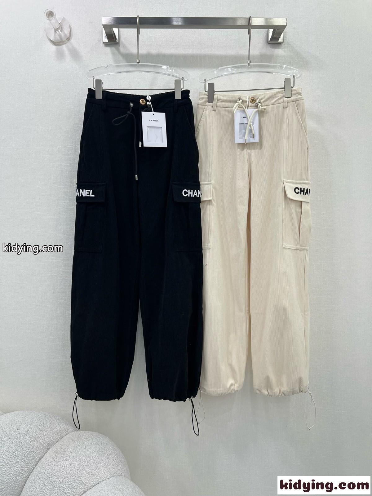カジュアル ゆったり コーデュロイ ズボン シャネル パンツ コピー レディース-5