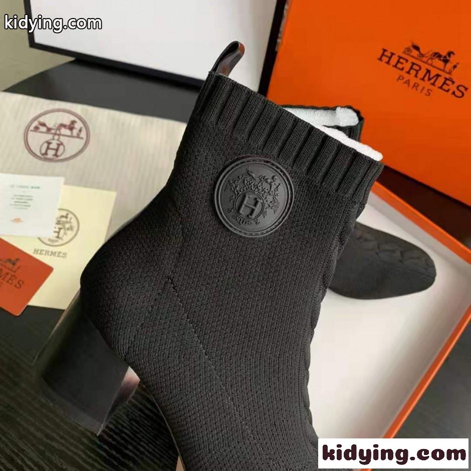 HERMES エルメス ジェナ ショートブーツ コピー アンクルブーツ ブラック-3
