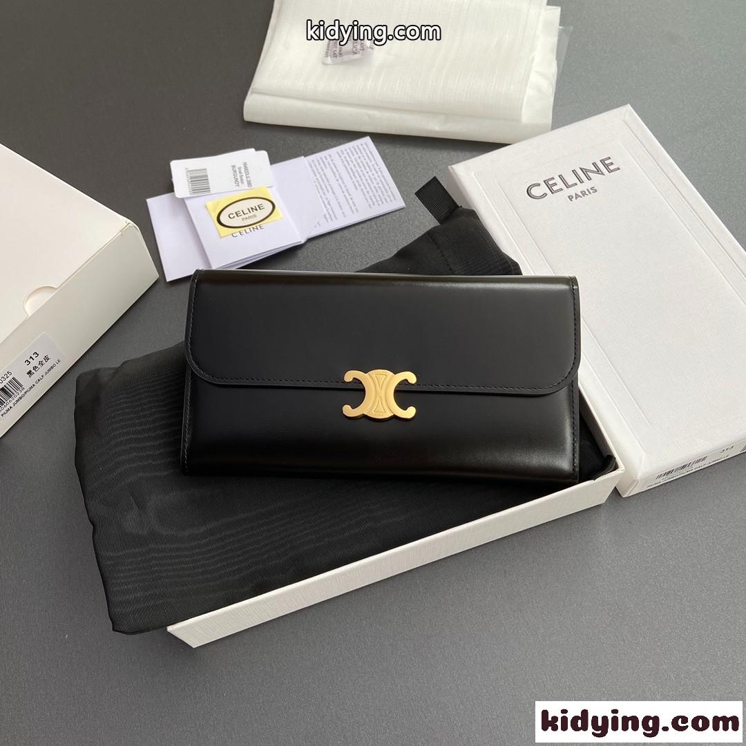セリーヌ 財布 スーパーコピー N級品 スムースレザー 長財布 ウォレット ブラック-0