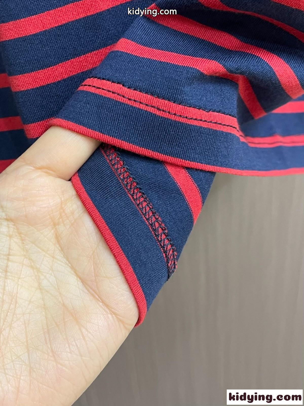 カジュアル 人気 プラダ ストライプ コットン Tシャツ コピー クルーネック-4