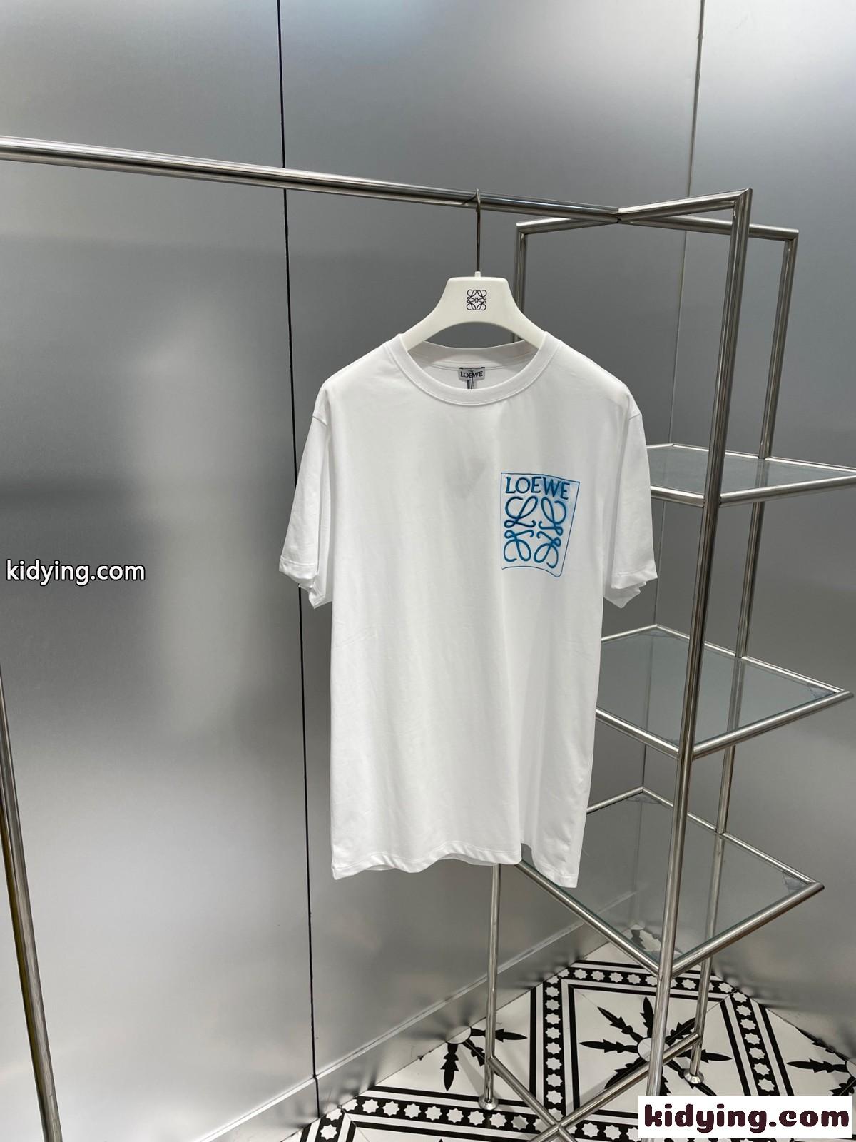 男女兼用 4色あり シンプル アナグラム ロゴ ゆったり ロエベ tシャツ コピー 人気 カジュアル-0
