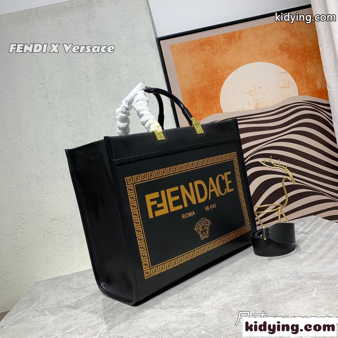 VERSACE×FENDI 大人気 ロゴ 高級感 トートバッグ ヴェルサーチェ バッグ コピー レディース カバン-2