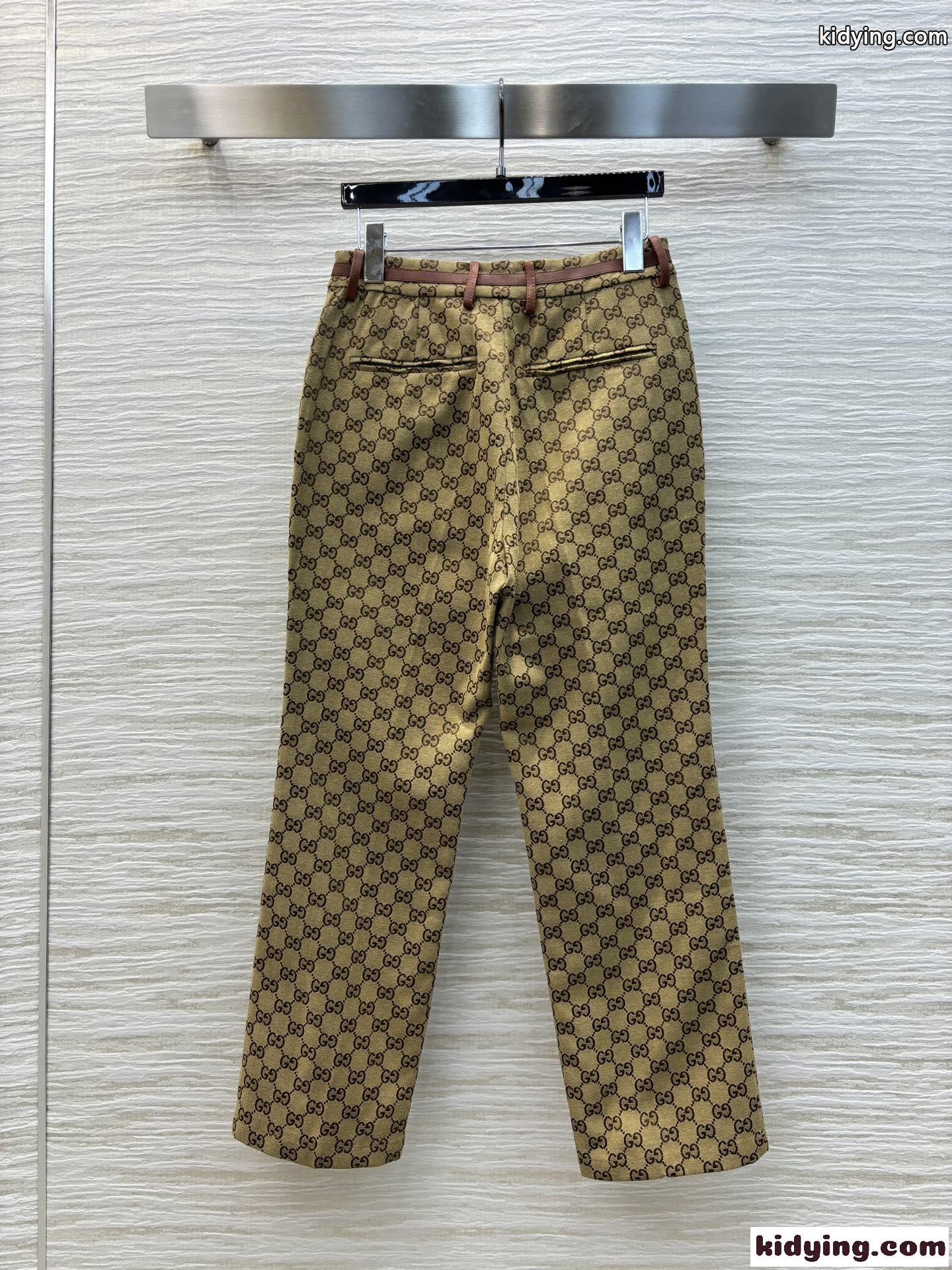 GGキャンバス ホースビット パンツ グッチ パンツ コピー レディース ズボン-3