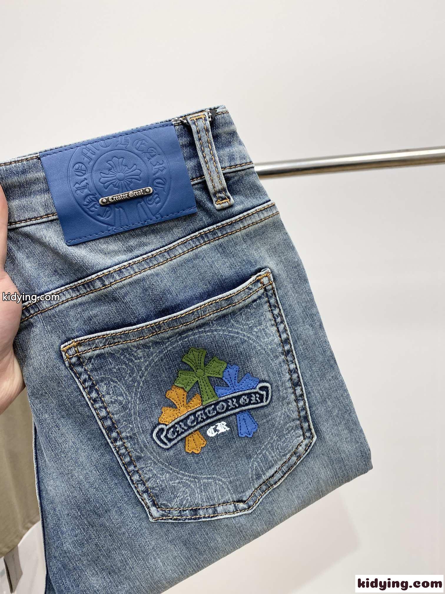 カジュアル クロムハーツ ジーンズ コピー 定番 ストレッチ デニムパンツ-2