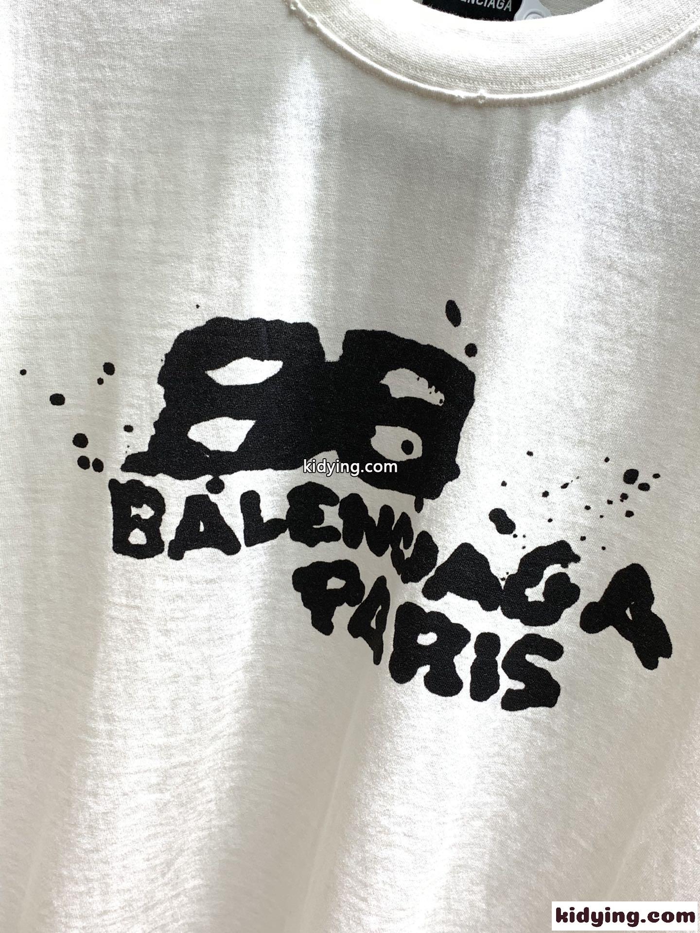 人気 カジュアル HAND DRAWN BB ICON 半袖Tシャツ バレンシアガ Tシャツ コピー ホワイト-2