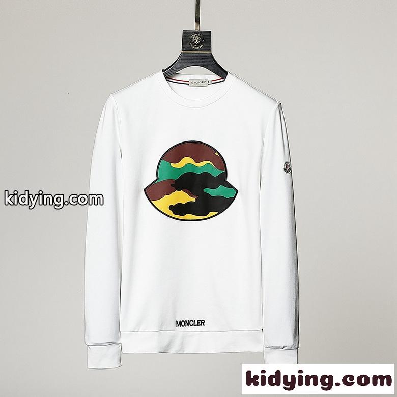 ベーシック ロゴ カジュアル クルーネック モンクレール 長袖tシャツ コピー 合わせやすい トップス ホワイト ブラック-0
