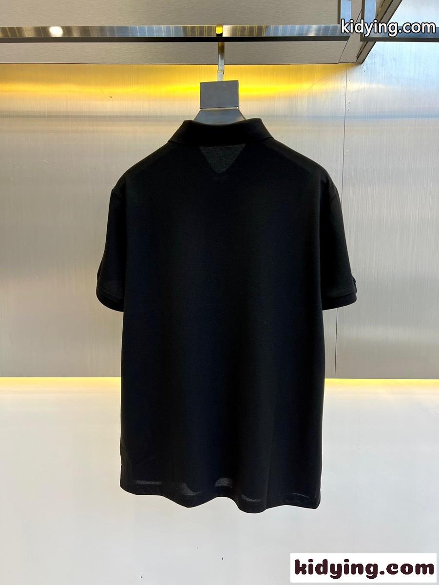 洗練された 上品 半袖 ポロシャツ エルメネジルド・ゼニア Tシャツ コピー ブラック-4