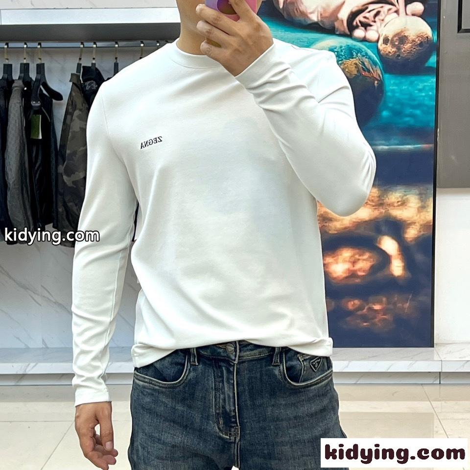 シンプル 洗練された コットン 長袖Tシャツ エルメネジルド・ゼニア Tシャツ 偽物-1