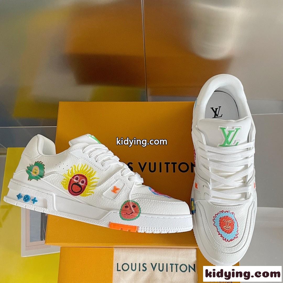 LV × YK LV トレイナー･ライン スニーカー ルイヴィトン スニーカー コピー 人気 ホワイト-0