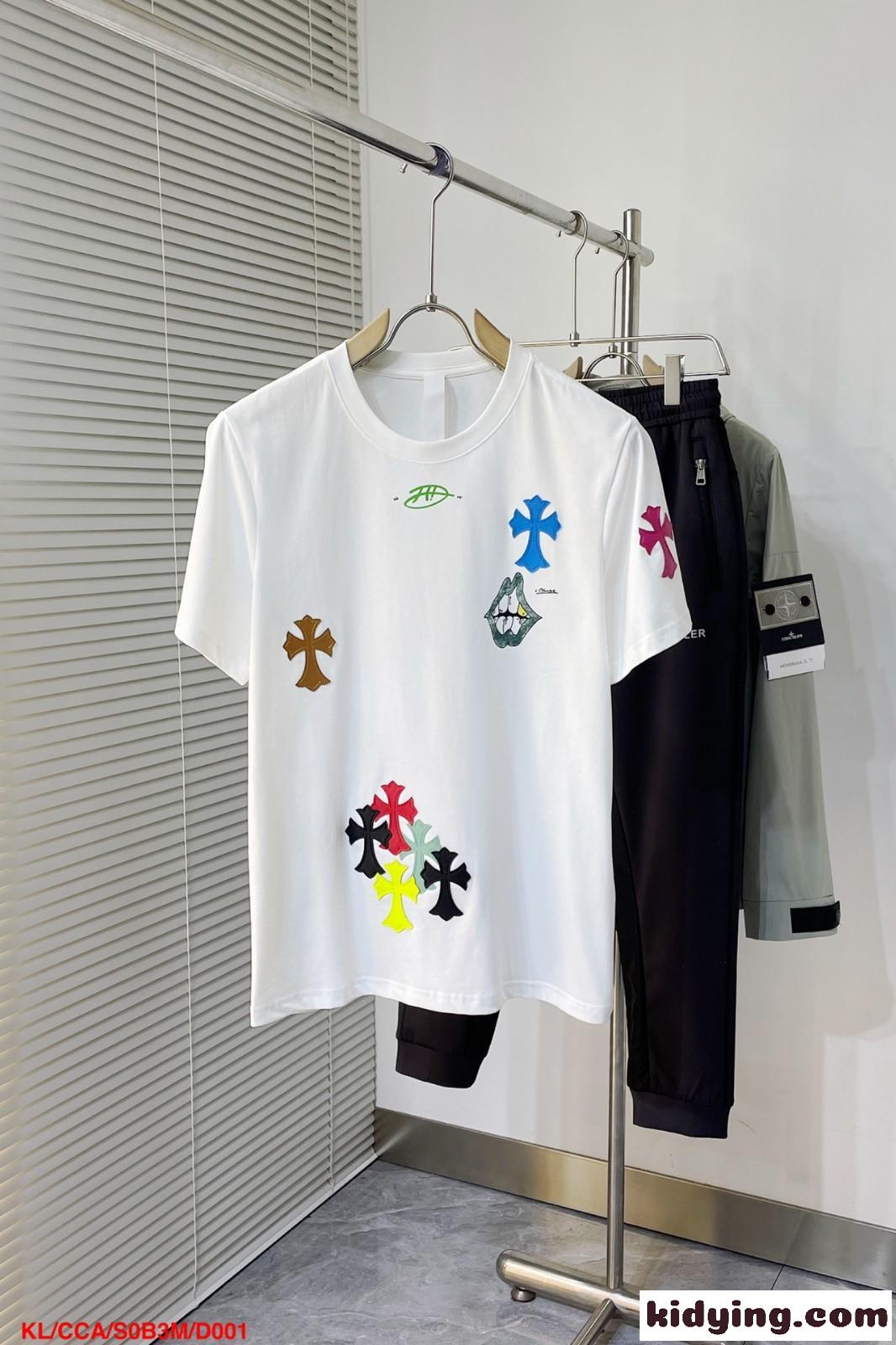 マルチ クロスパッチ クルーネック 半袖Tシャツ クロムハーツ Tシャツ 偽物-0