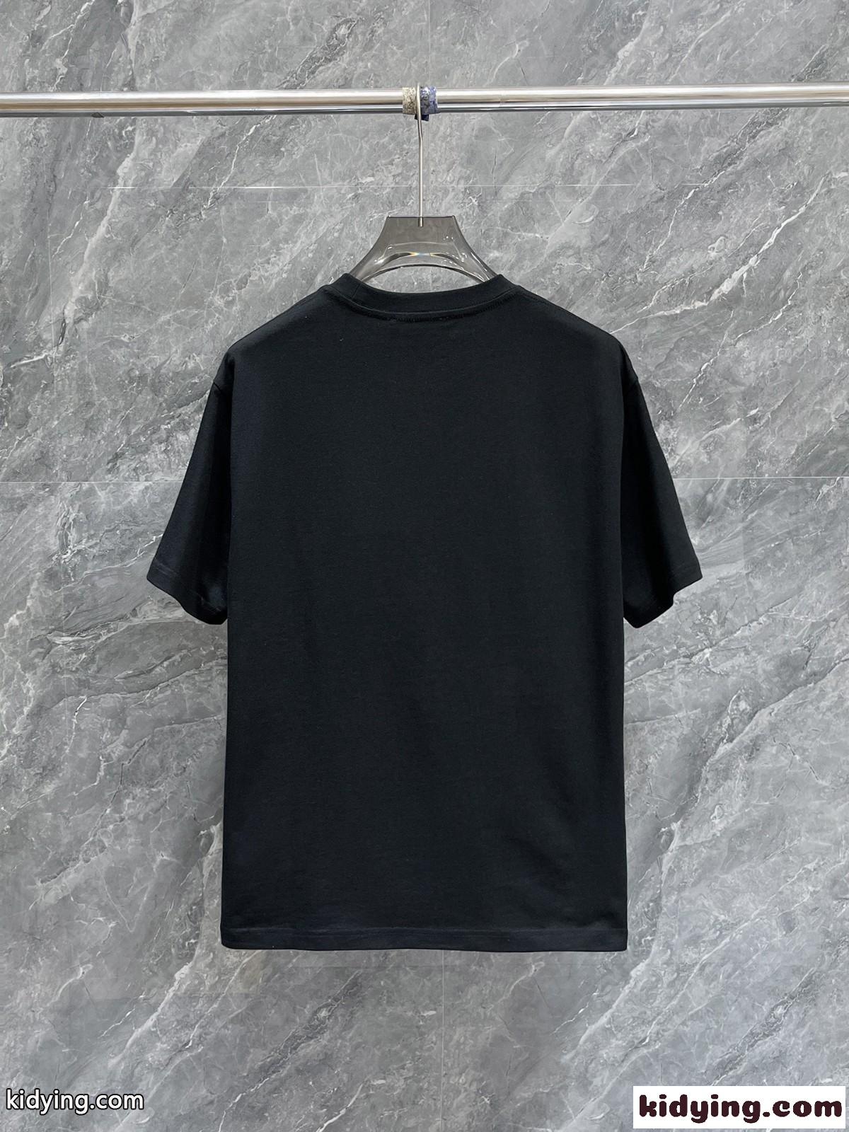 シンプル ロゴ入り クルーネックTシャツ サルヴァトーレ・フェラガモ 半袖Tシャツ コピー ブラック-4