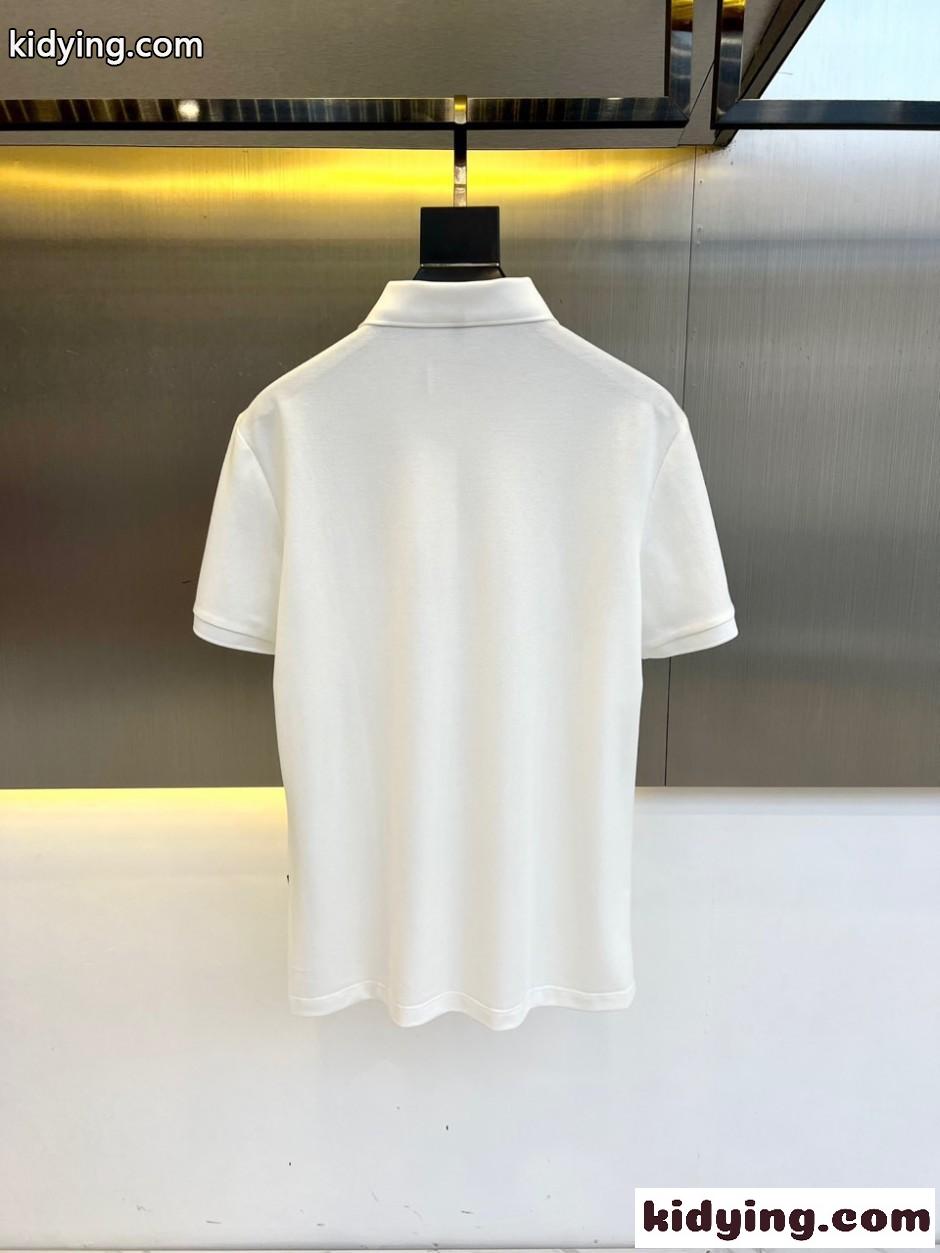 シンプル コットンピケ 半袖 ポロシャツ サルヴァトーレ・フェラガモ Tシャツ 偽物 ホワイト-3