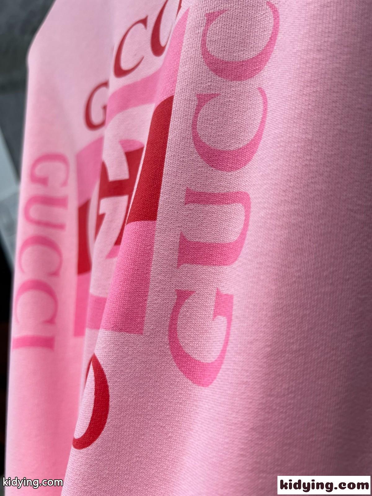 ロゴプリント コットン スウェットシャツ グッチ Tシャツ コピー ピンク-3