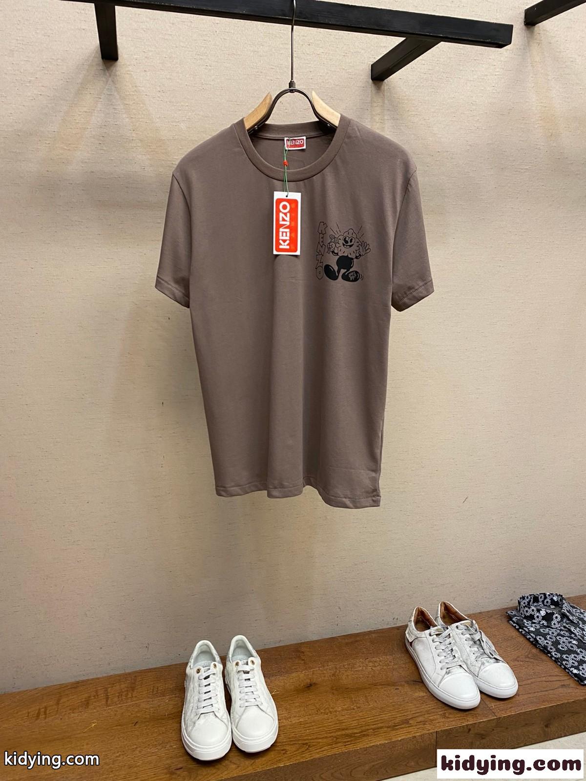 おしゃれ 定番 クルーネック コットン 半袖Tシャツ ケンゾー Tシャツ コピー ユニセックス-0
