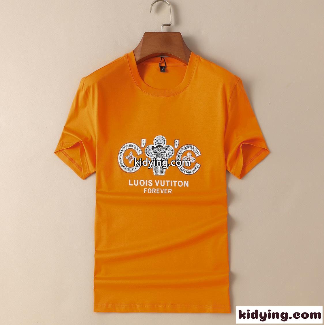 上品 おしゃれ ルイ・ヴィトン tシャツ コピー 半袖  着心地いい シルケット コットン トップス-0