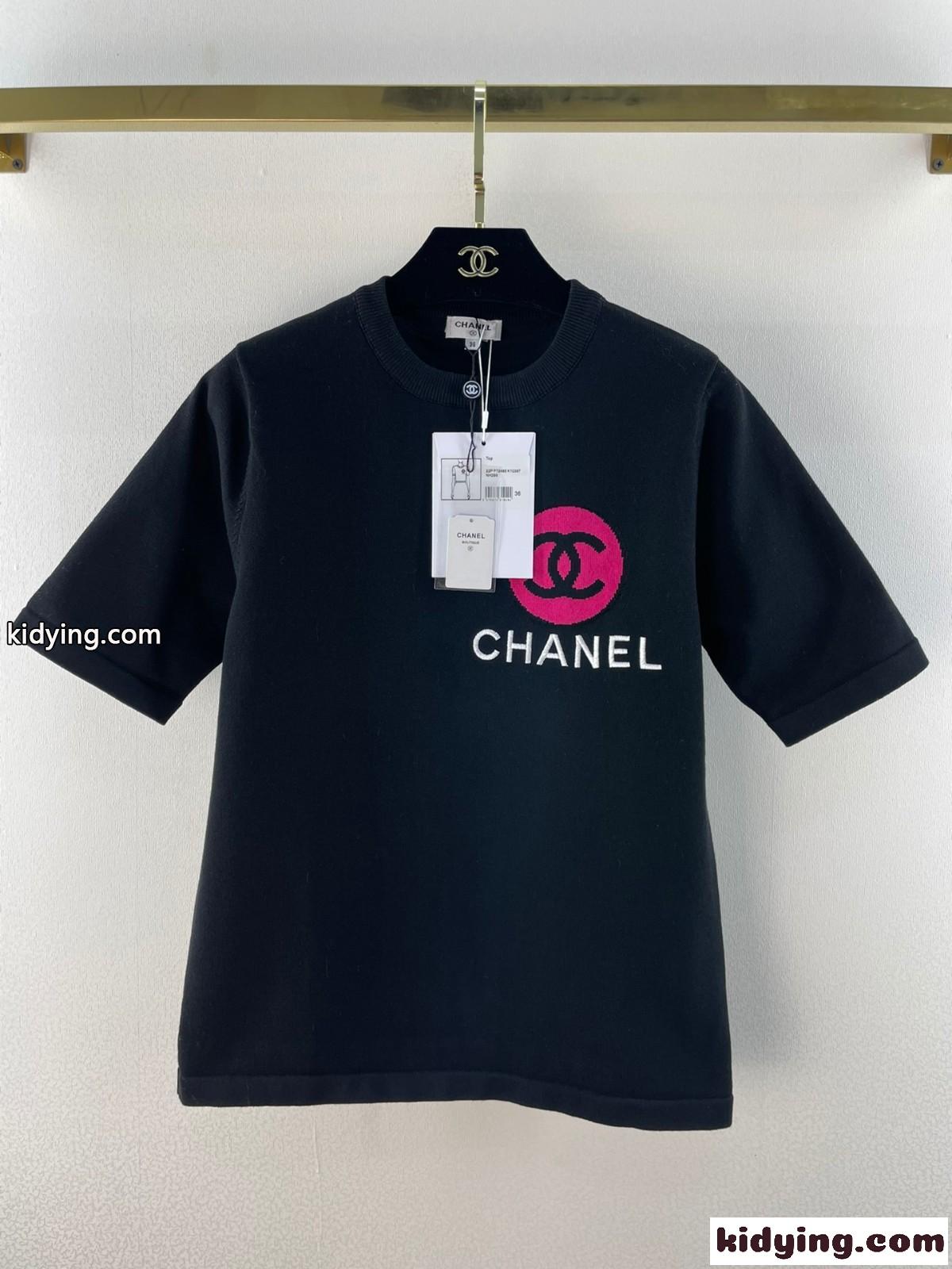 シンプル ロゴ おしゃれ クルーネック カットソー シャネル tシャツ コピー レディース 半袖 トップス-1
