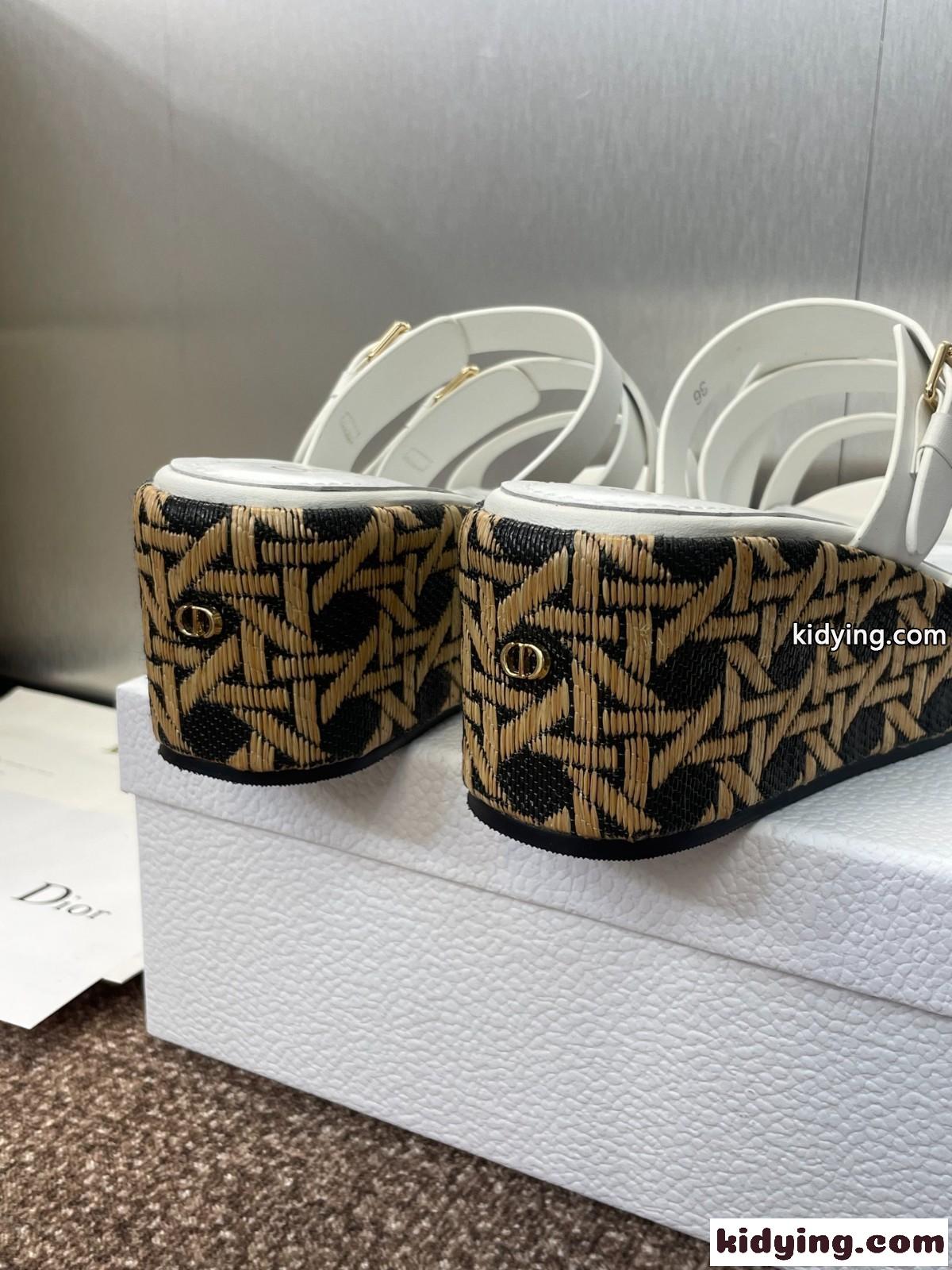 LAmazone Dior ウェッジスライド ディオール サンダル スーパーコピー ホワイト-3