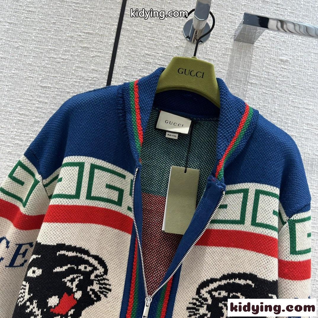 PALACE×GUCCI 人気 コラボ ジャガード ニット グッチ カーディガン コピー 長袖 カジュアル-3