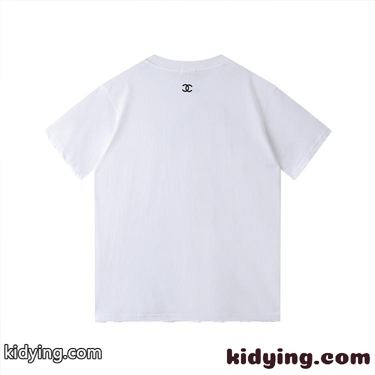 ロゴ プリント 定番 クルーネック シャネル tシャツ コピー 半袖 合わせやすい トップス-2