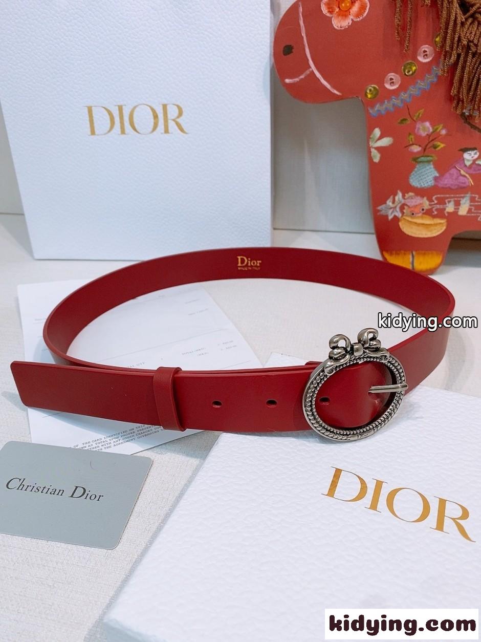 クリスチャン・ディオール Dior Médaillon ベルト コピー 30mm レッド-5