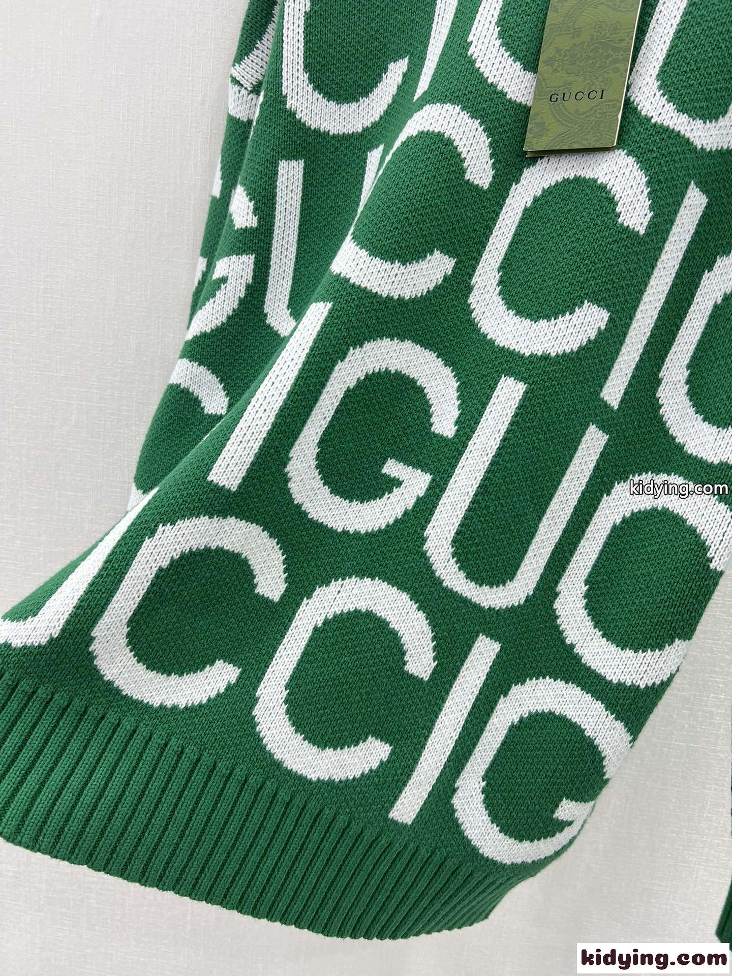 GUCCI インターシャ ウール セーター グッチ セーター コピー グリーン-2