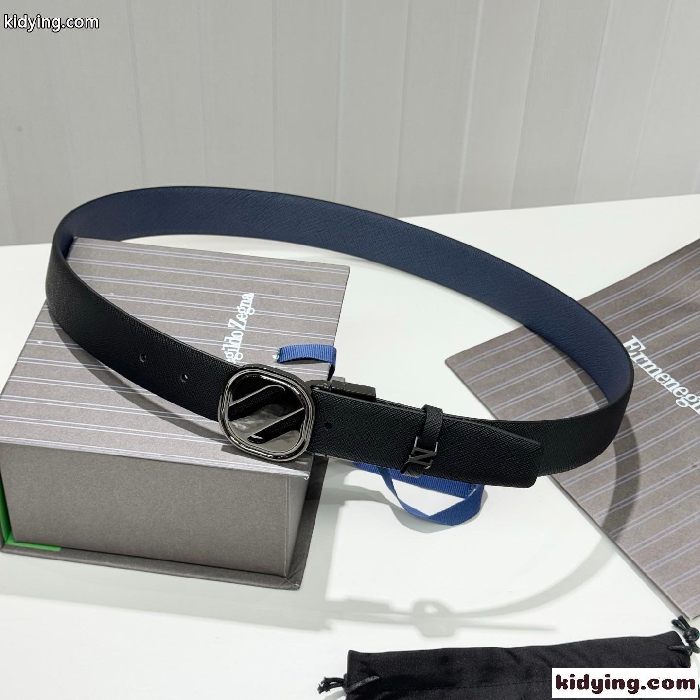 洗練された 上品 リバーシブルベルト エルメネジルド・ゼニア ベルト コピー-0