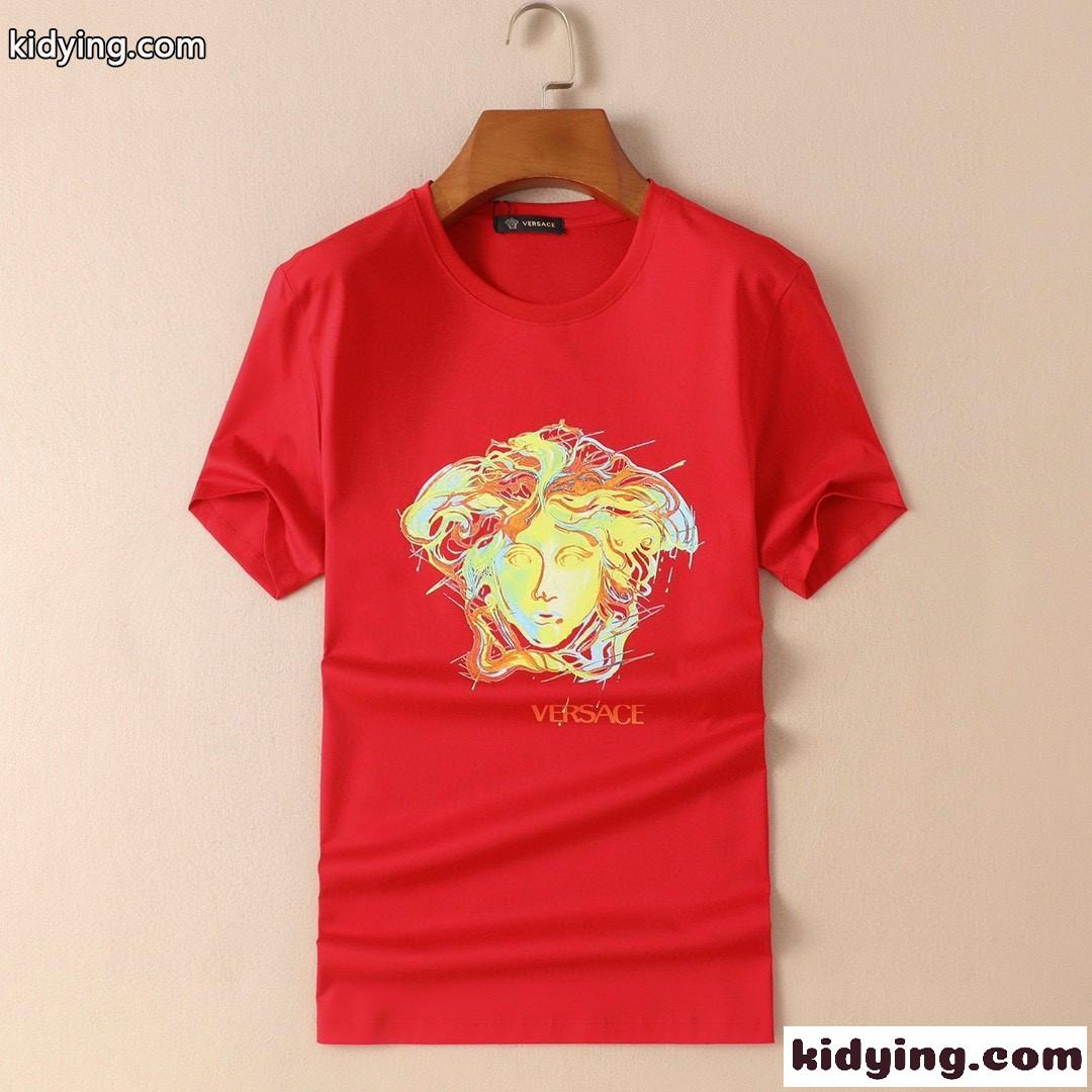 ベーシック 4色あり クルーネック プリント ヴェルサーチェ 半袖Tシャツ コピー 春夏 メンズ トップス-0