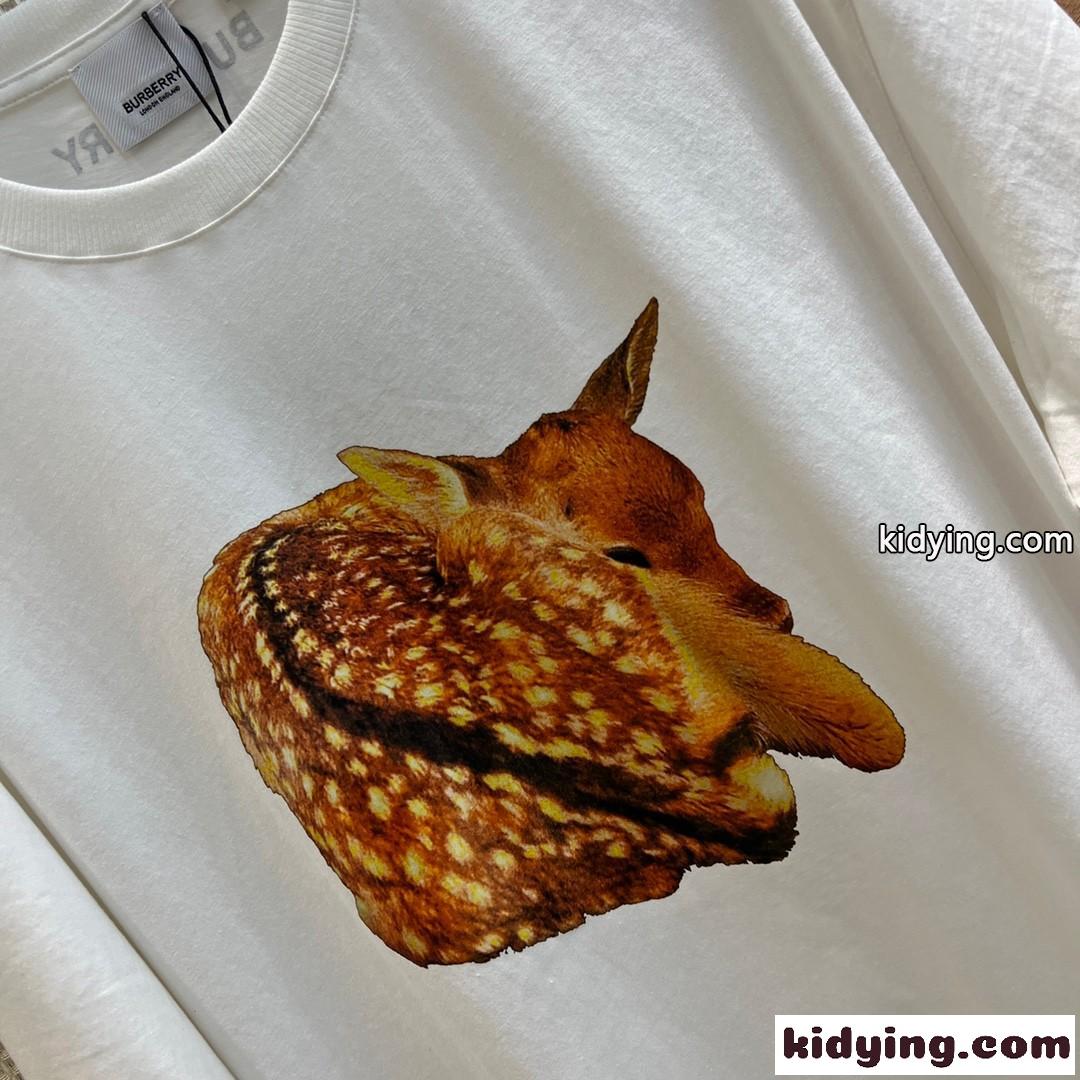 カジュアルプリント クルーネック バーバリー Tシャツ コピー 半袖 ゆったり 着痩せ トップス-0
