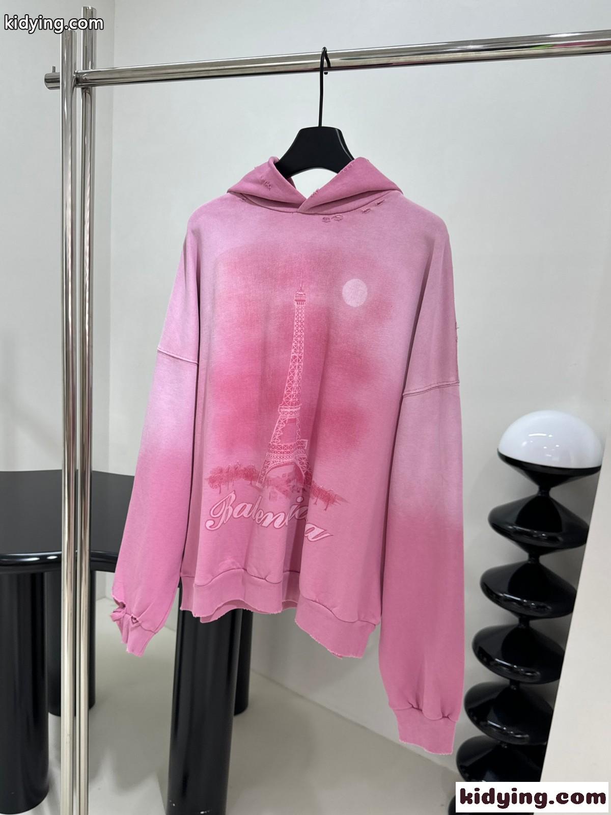 PARIS MOON HOODIE オーバーサイズ バレンシアガ パーカー コピー ピンク-1