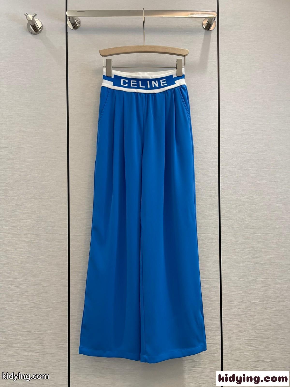 おしゃれ 体型カバー ワイドパンツ セリーヌ カジュアルパンツ コピー レディース 春夏 ストレッチ 快適 ズボン-1