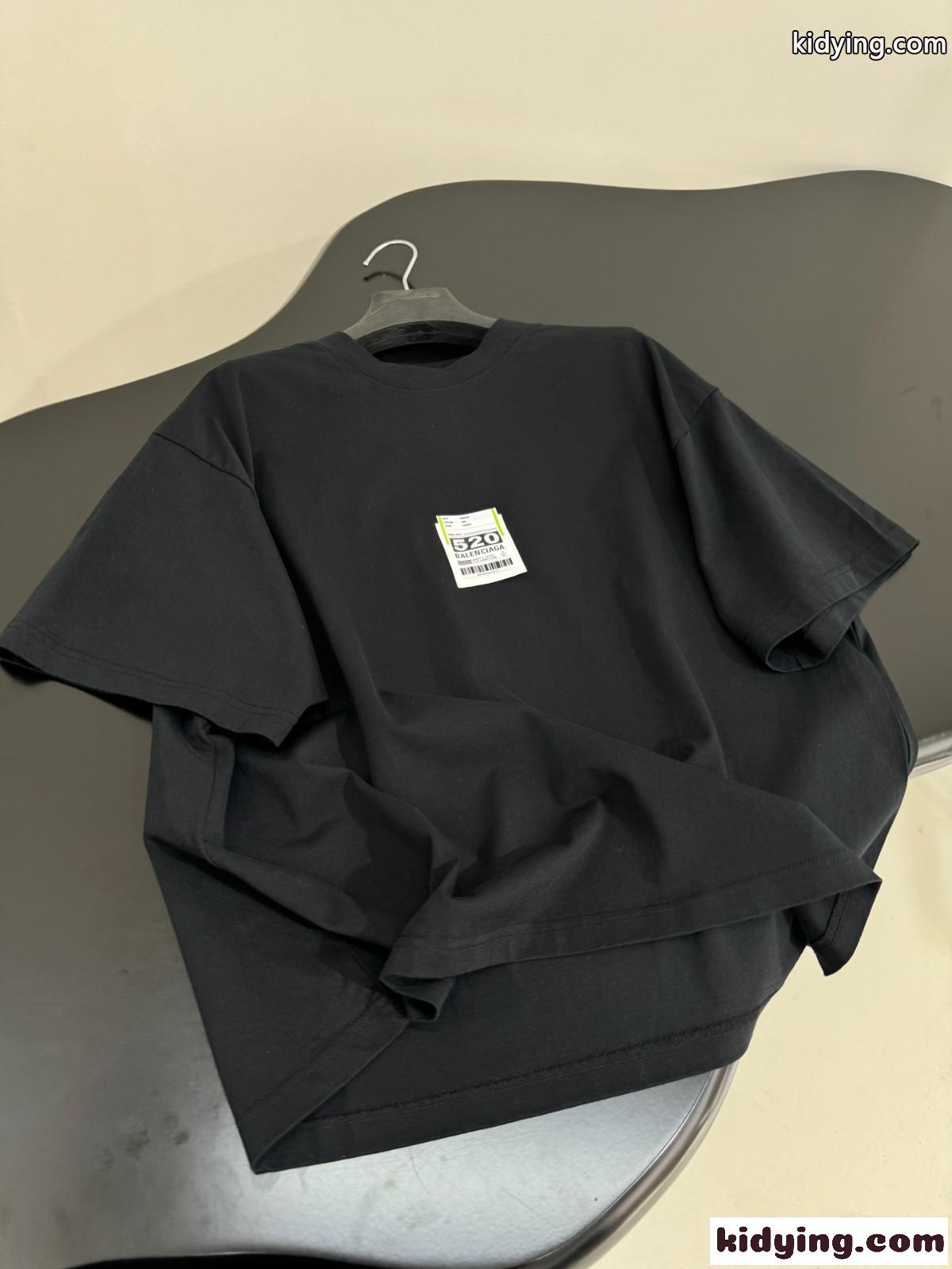 Airport Tag クロップド半袖Tシャツ バレンシアガ Tシャツ コピー ブラック-3