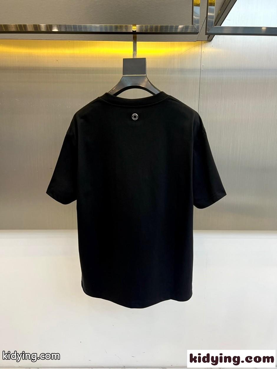 お洒落 カジュアル エルメス Tシャツ 偽物 コットン 半袖Tシャツ ブラック-3