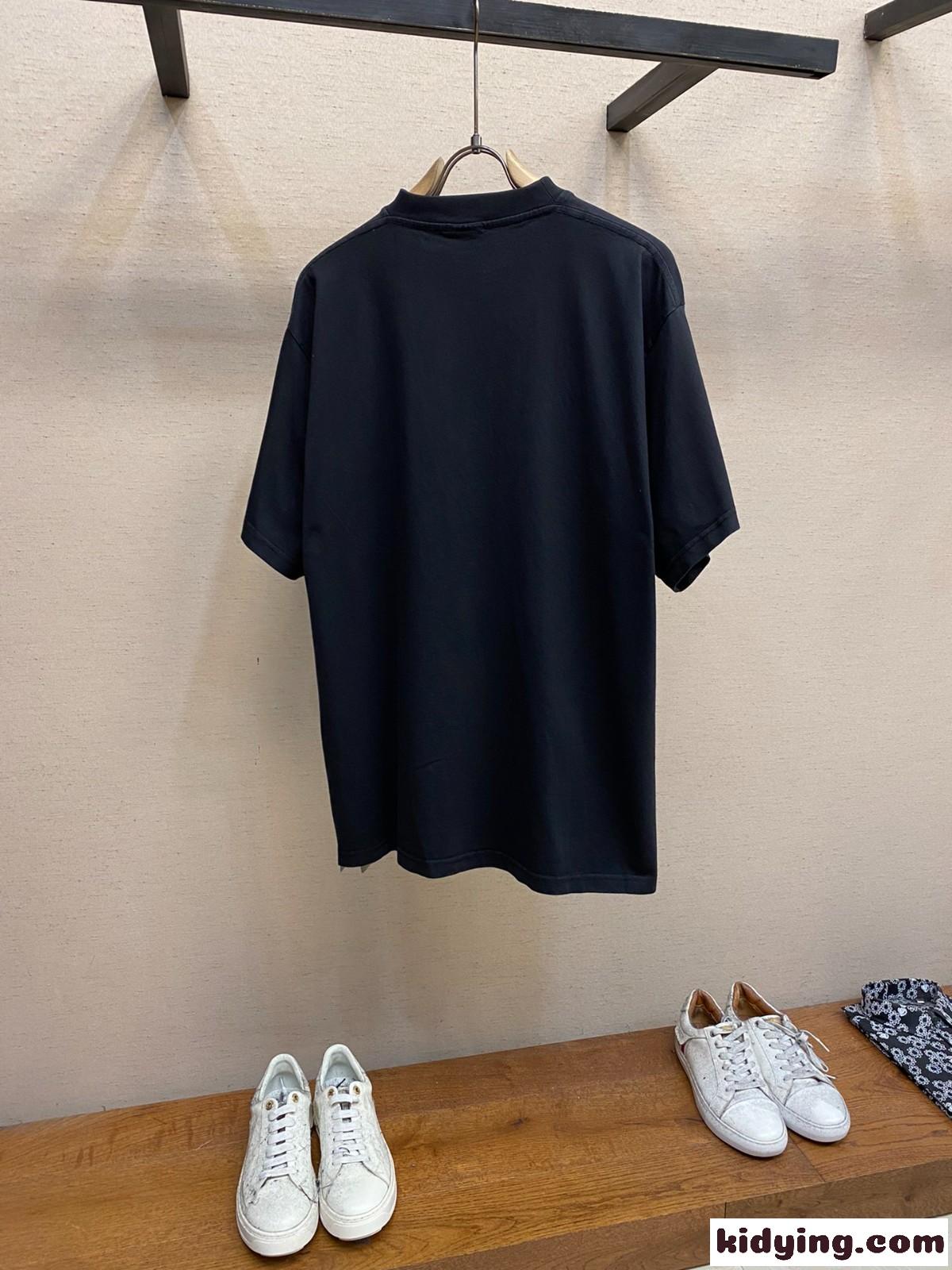 オーバーサイズ PIGALLE 半袖Tシャツ バレンシアガ Tシャツ コピー ユニセックス-0