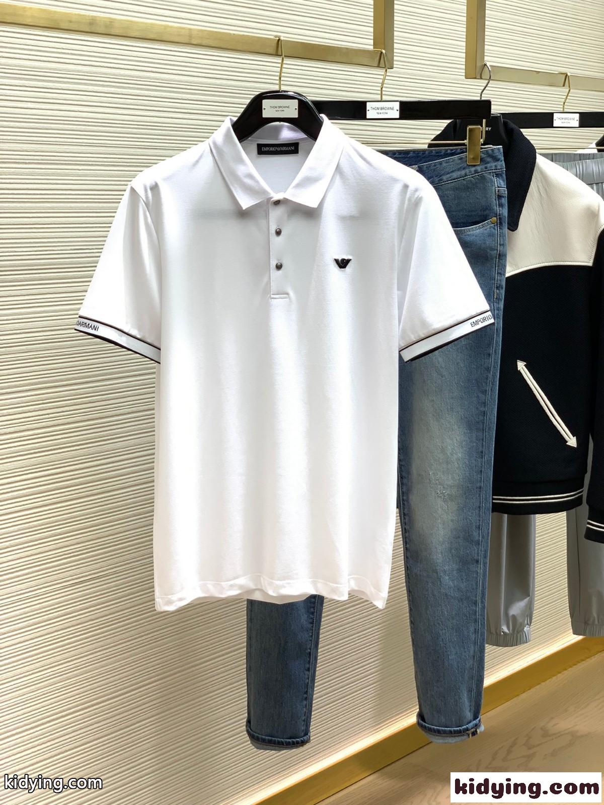 アルマーニ Tシャツ コピー メンズ 上品 カジュアル ロゴ 半袖 ポロシャツ-0