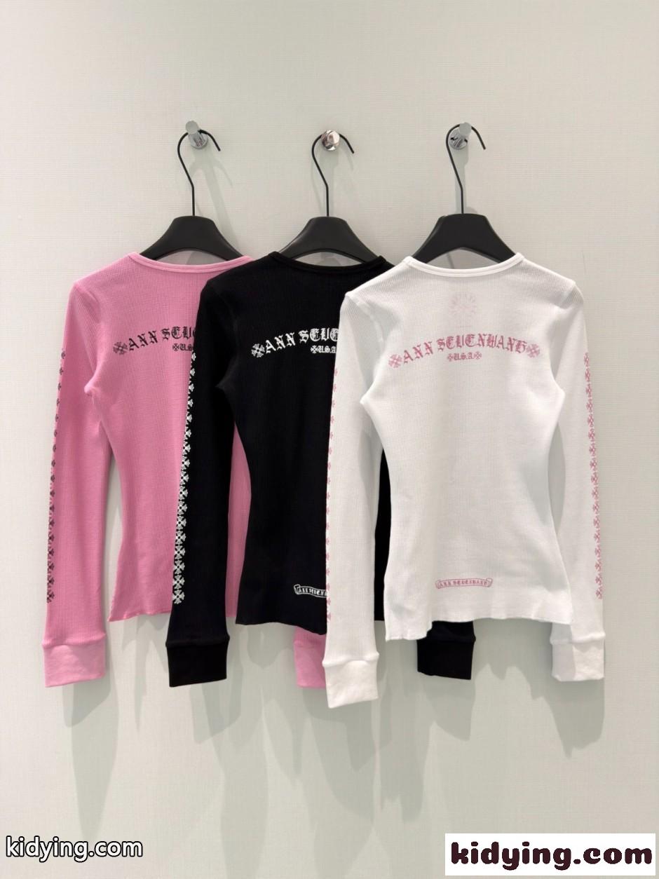 3色あり ロゴ入り 長袖Tシャツ クロムハーツ Tシャツ 偽物 クルーネック-4